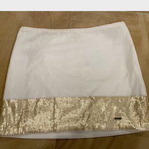 Hollister Sequin White/Gold Skirt NWT